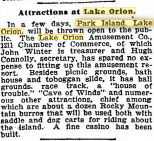 Park Island - Opening Day Article June 15 1904 (newer photo)